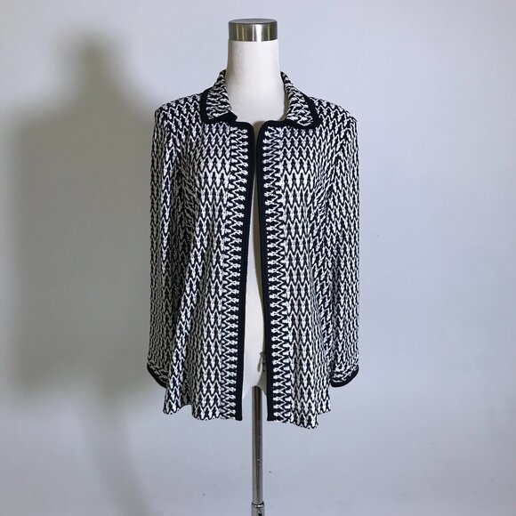 Black and White Misook Zip Up - Picture 1 of 5